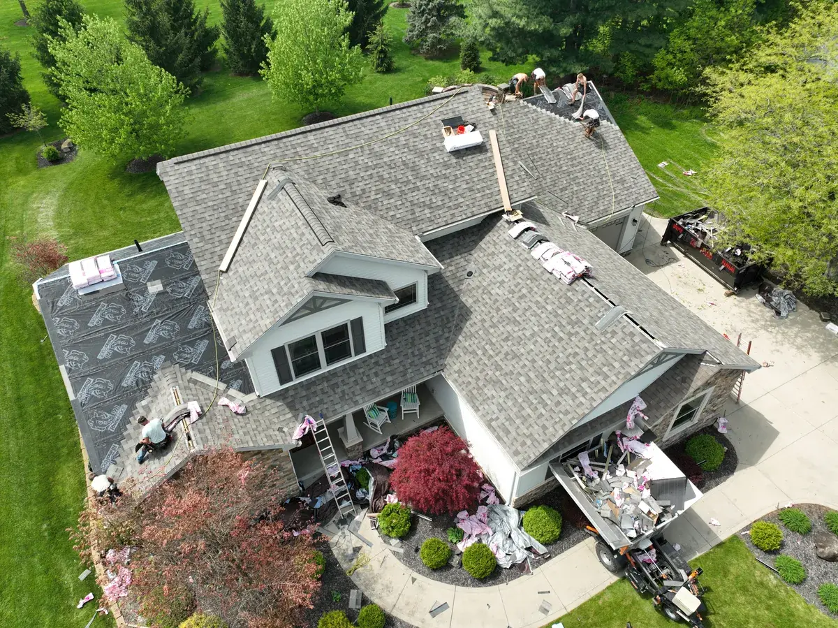 Completed roofing project. 4194 Peabody Place
