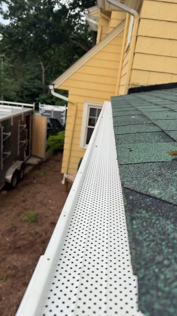 White perforated gutter guard
