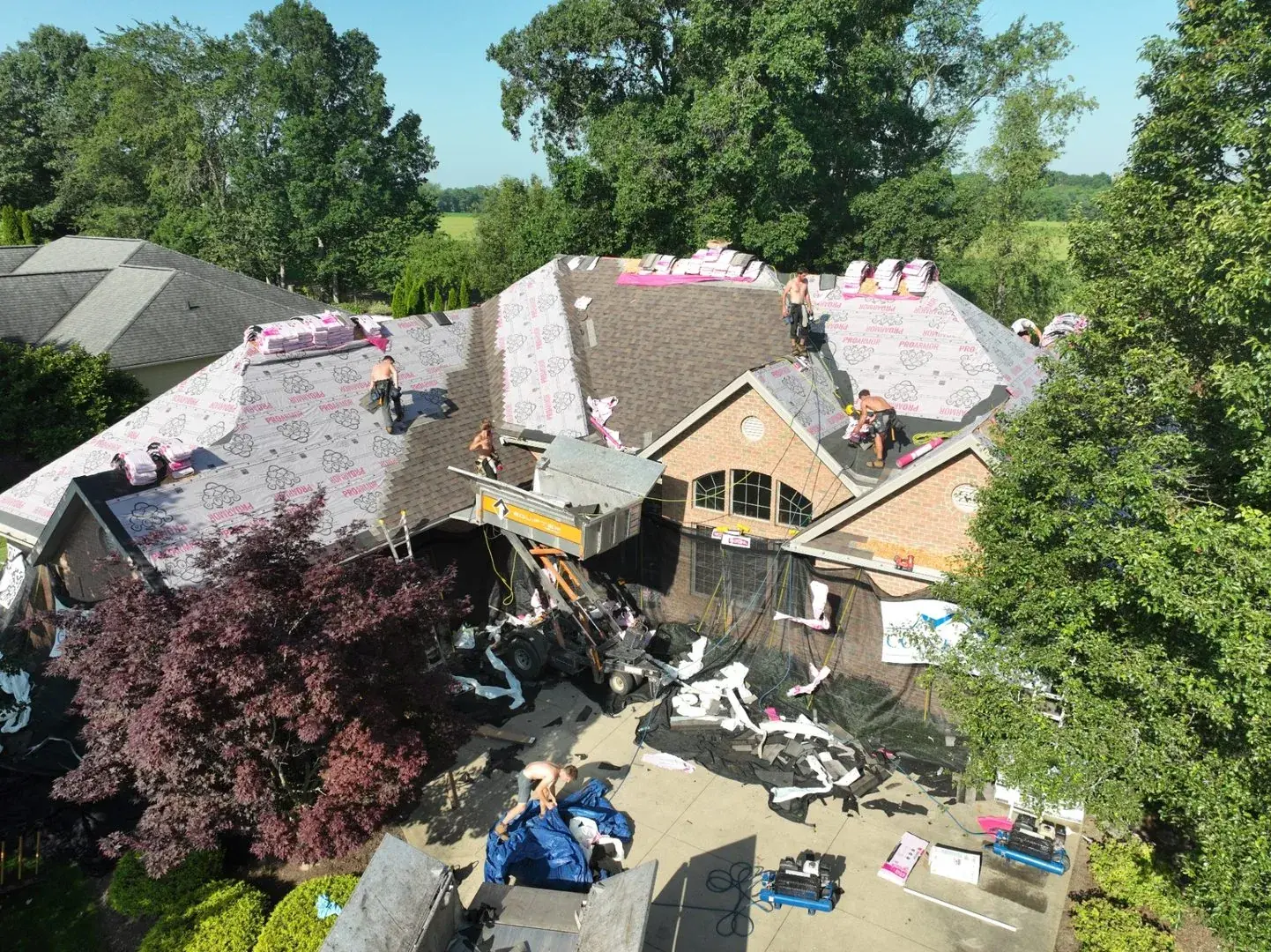 Insurance claim roof replacement project